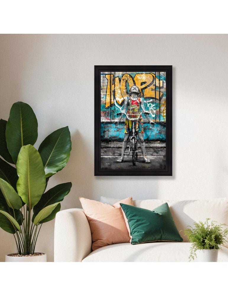 Romaric - La Fille et son vélo sous la pluie - I.D DECO MARSEILLE