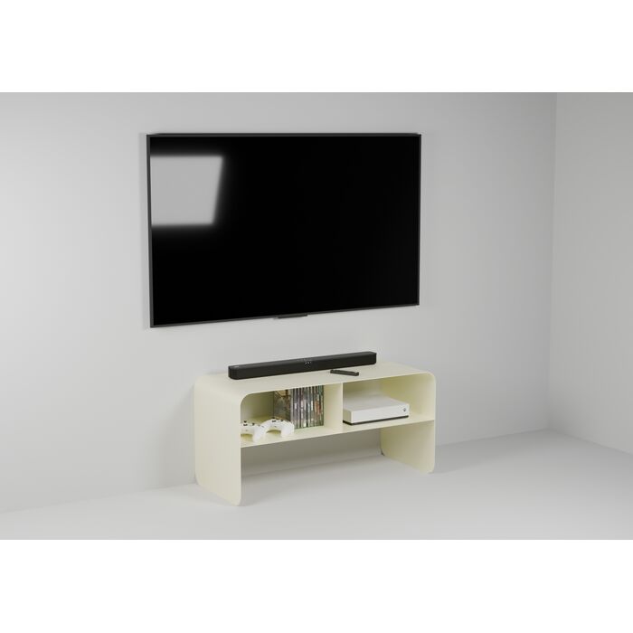 Meuble TV NOVA 90 – acier blanc crème - I.D DECO MARSEILLE