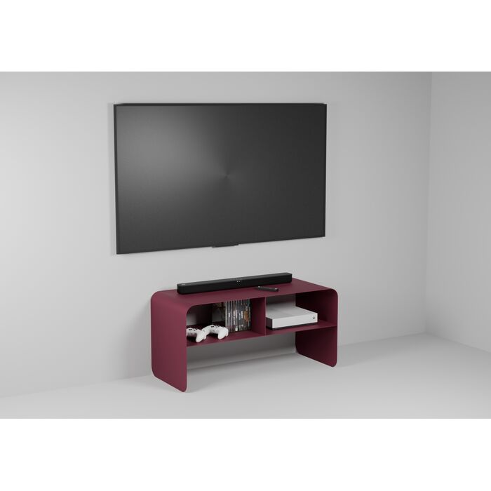 Meuble TV NOVA 90 – acier bordeaux - I.D DECO MARSEILLE