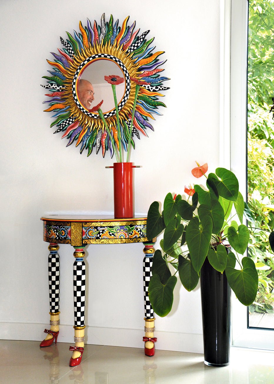 Miroir « Flammes » Tom’s Drag – Miroir design artistique Ø82 cm - I.D DECO MARSEILLE