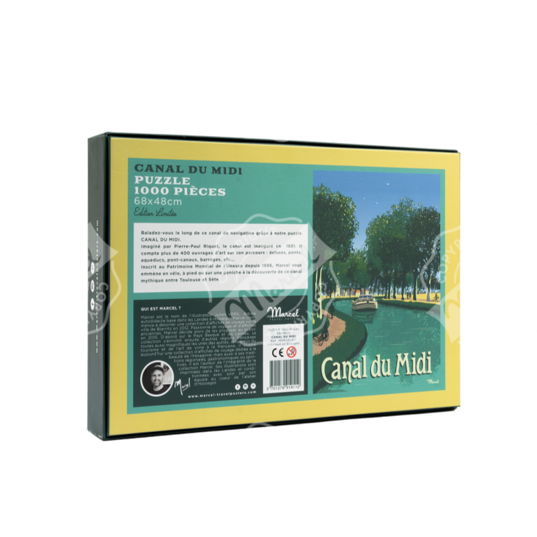 Puzzle 1000 pièces "Canal Du Midi" de Marcel Travel Poster, disponible chez I.D DECO et en livraison partout en France