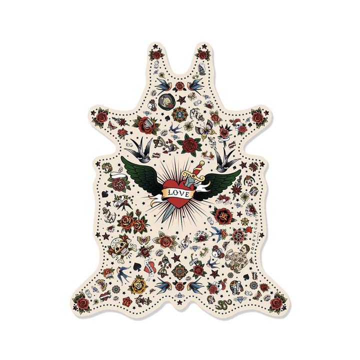 Tapis Vinyle TATTOO Beige M - Pôdevache