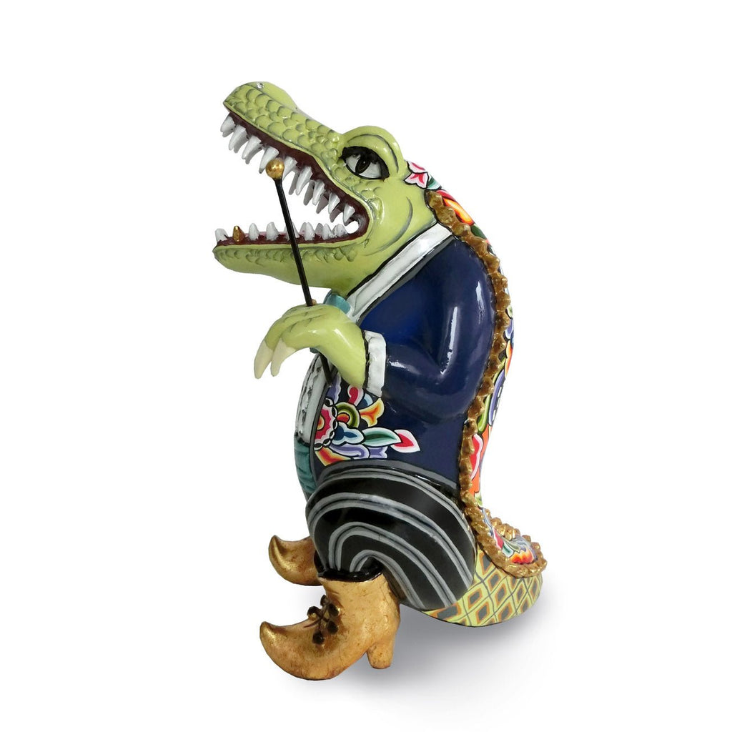 Statue Alligator « Petit Léonard B » Tom’s Drag – Sculpture design chef d’orchestre 40 cm - I.D DECO MARSEILLE