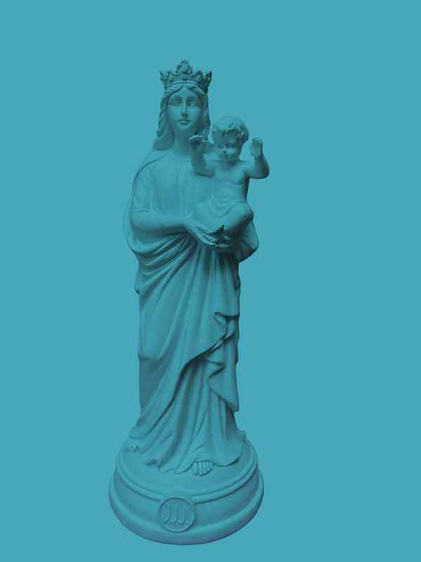 Statue Notre Dame de La Garde en résine, fabriquée par la marque J'ai Vu La Vierge, coloris Atlantic, chez I.D DECO Marseille et en livraison partout en France