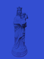 Statue Notre Dame de La Garde en résine, fabriquée par la marque J'ai Vu La Vierge, coloris Indigo, chez I.D DECO Marseille et en livraison partout en France