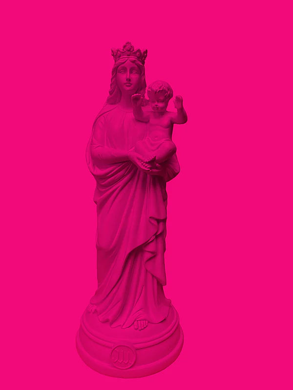 Statue Notre Dame de La Garde en résine, fabriquée par la marque J'ai Vu La Vierge, coloris Pink, chez I.D DECO Marseille et en livraison partout en France