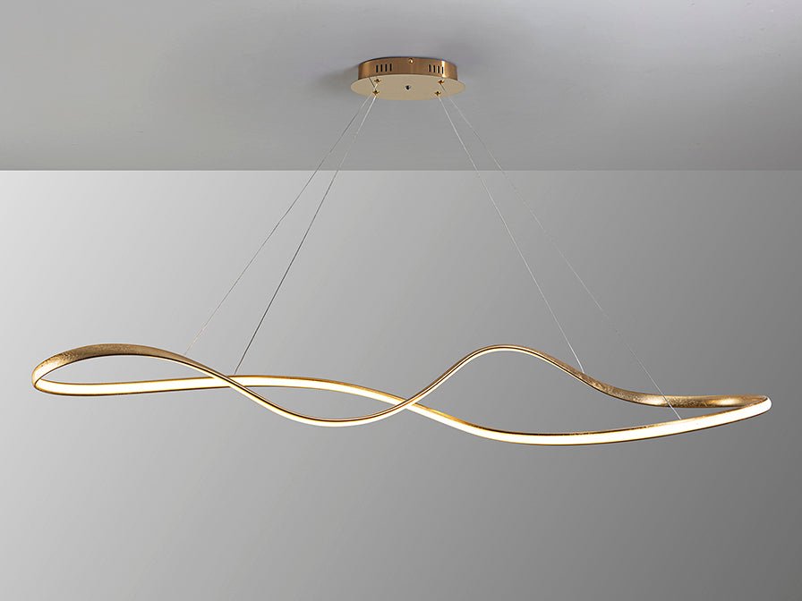 Suspension grande feuille or - I.D DECO MARSEILLE