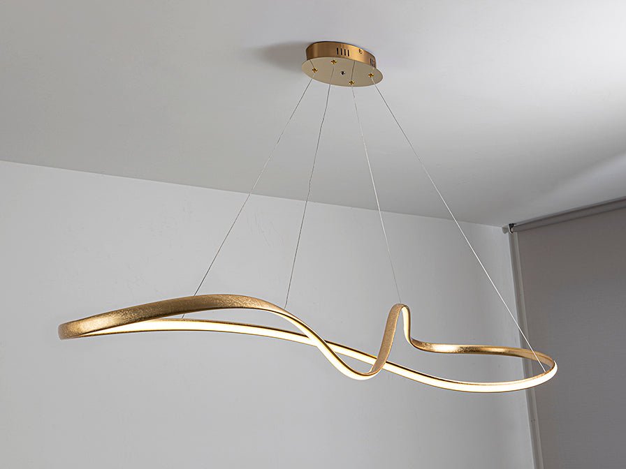 Suspension grande feuille or - I.D DECO MARSEILLE