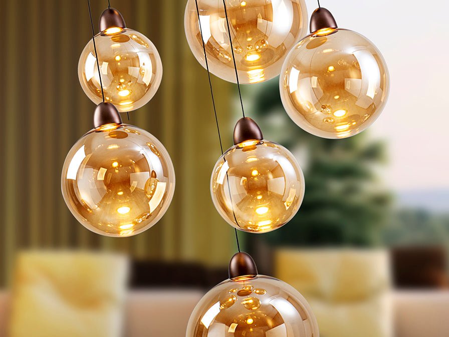 Suspension Sphères Ambres - I.D DECO MARSEILLE