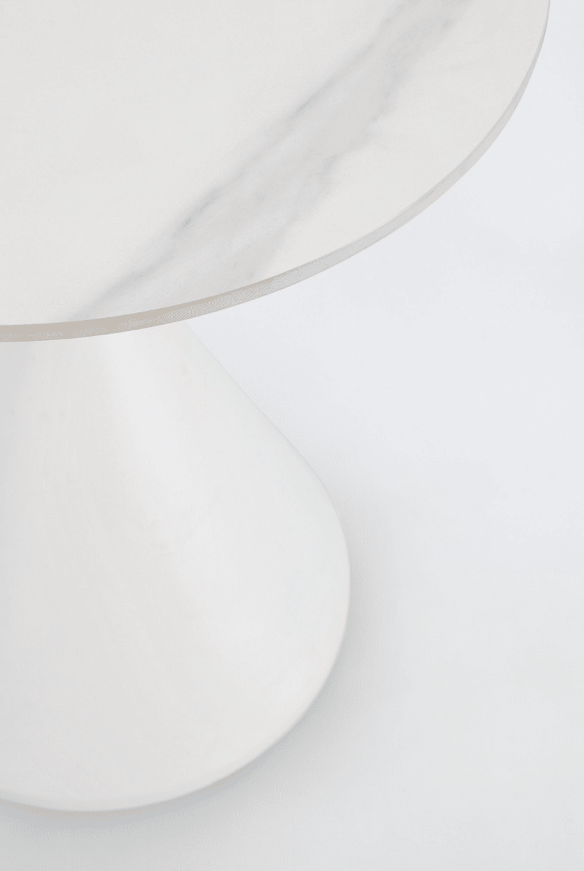 Table basse Elvara blanc Ø50 cm - I.D DECO MARSEILLE