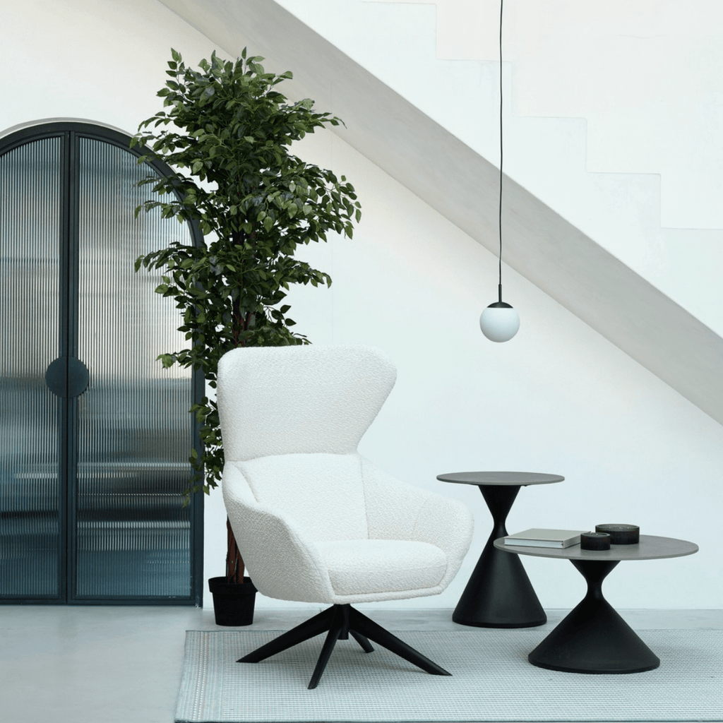Table basse Elvara noir Ø50 cm - I.D DECO MARSEILLE