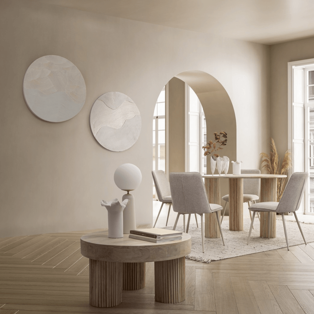 Table basse Luvio bois naturel cannelé D75 - I.D DECO MARSEILLE