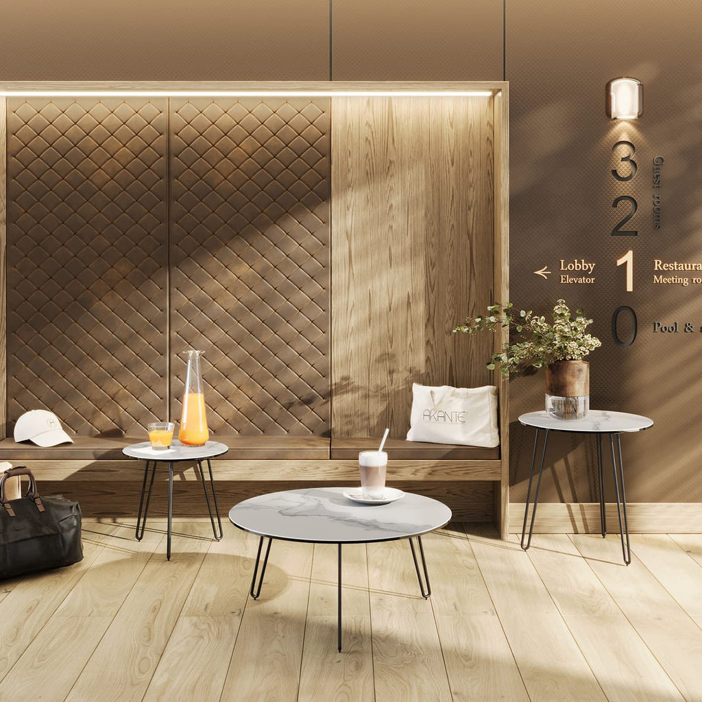 table basse palerme marbre mat ronde design