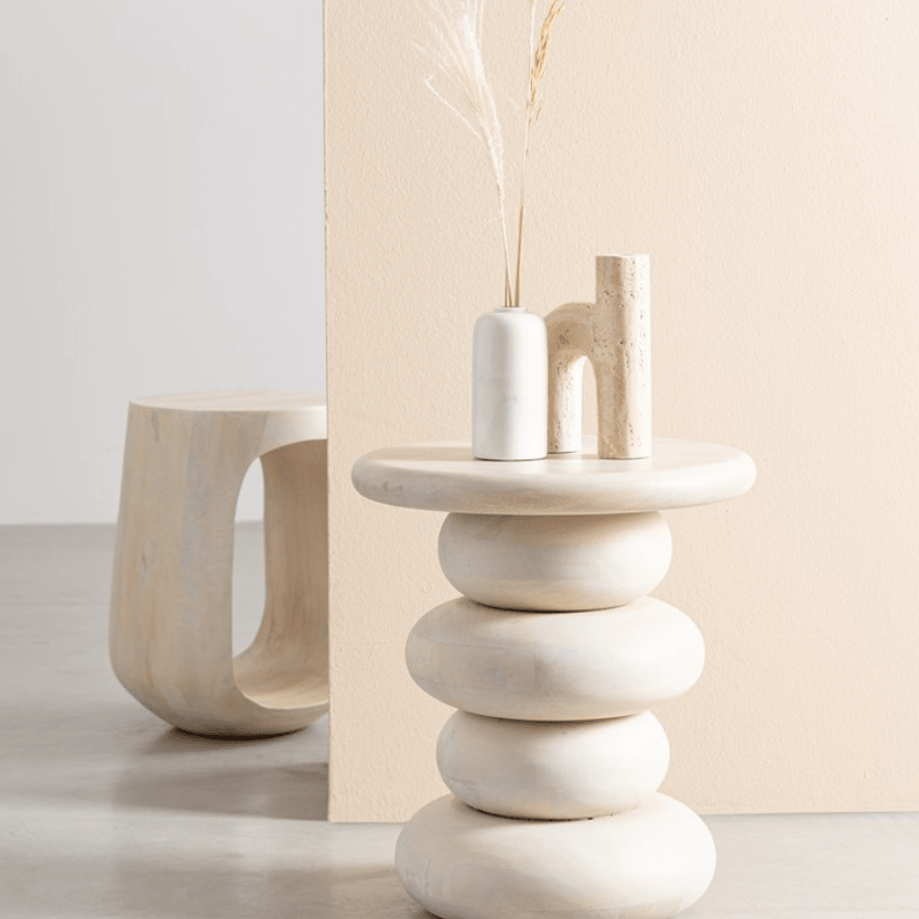 Table basse Soren bois sculpté D40 - I.D DECO MARSEILLE