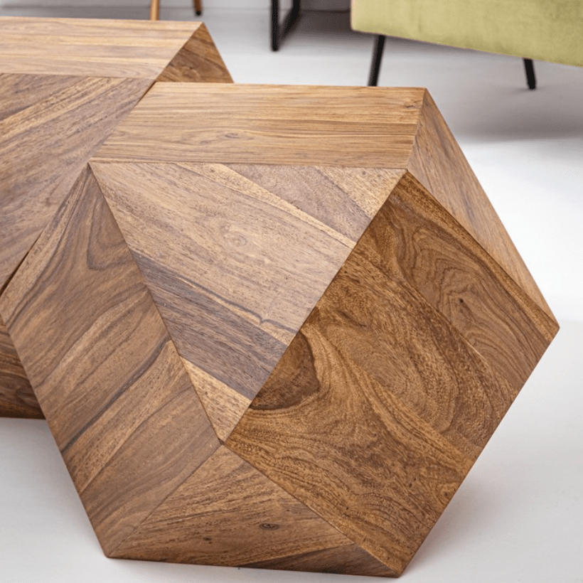 Table basse Zyra bois naturel 42 cm - I.D DECO MARSEILLE