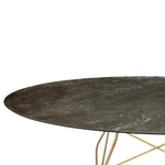 Table de repas ovale Glossy plateau céramique bronze Ancien de Kartell, 3 coloris de pieds au choix, disponible chez I.D DECO Marseille et en livraison partout en France