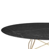 Table de repas Glossy de Kartell, plateau marbre noir, pied steel gold, disponible chez I.D DECO Marseille et en livraison partout en France