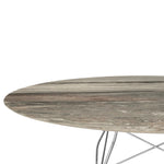 Table Glossy Kartell, plateau en céramique Gris Tropical, disponible avec 3 coloris de pieds différents, disponible chez I.D DECO Marseille et en livraison partout en France