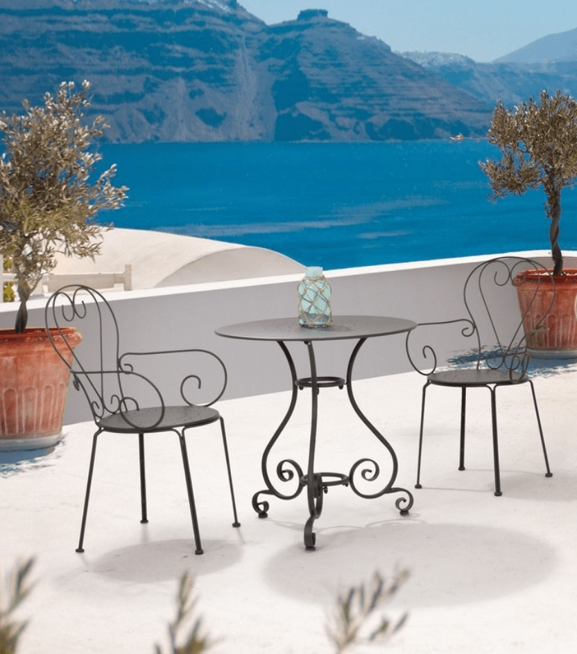 Table de jardin ronde AMALFI Anthracite Ø70 cm - I.D DECO MARSEILLE
