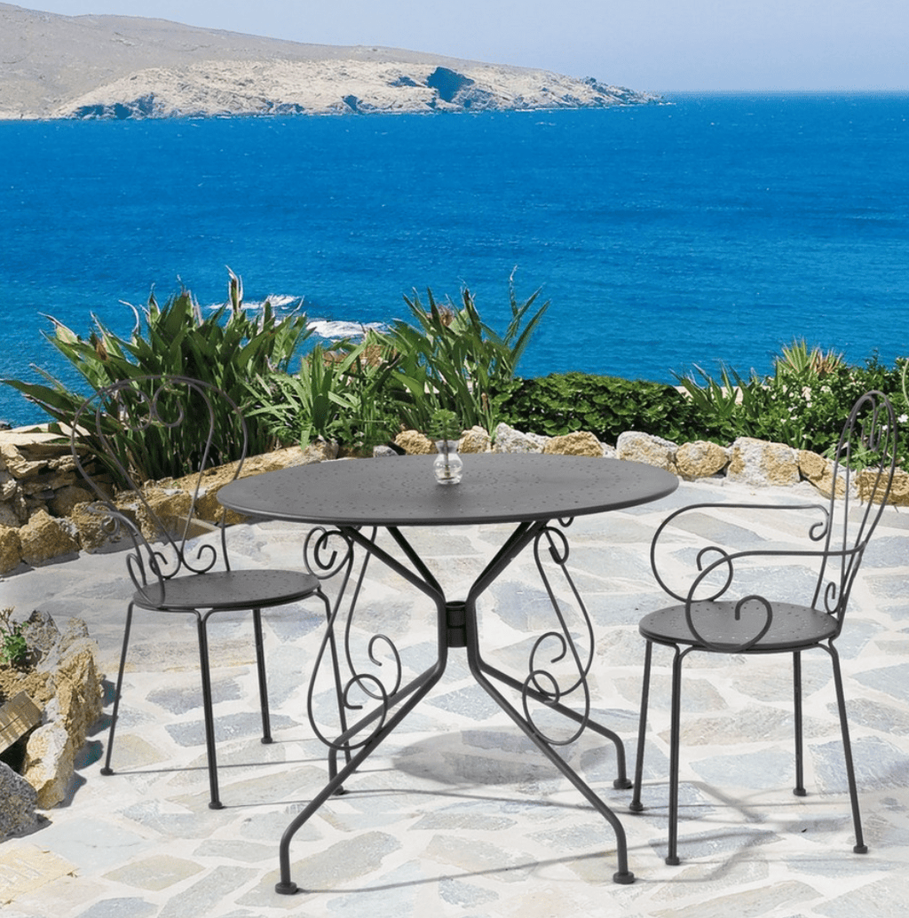 Table de jardin ronde AMALFI Anthracite Ø90 cm - I.D DECO MARSEILLE