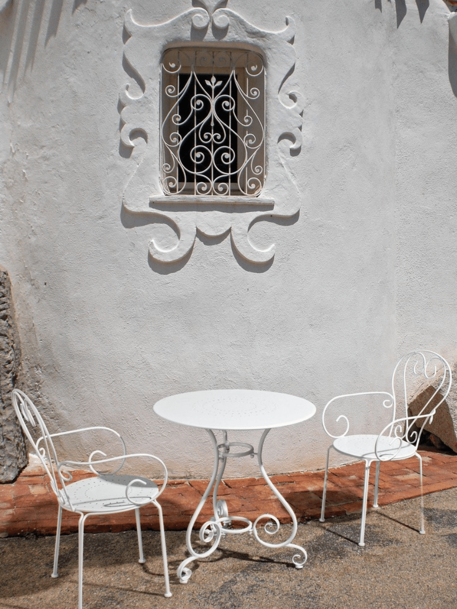 Table de jardin ronde AMALFI Blanche Ø70 cm - I.D DECO MARSEILLE