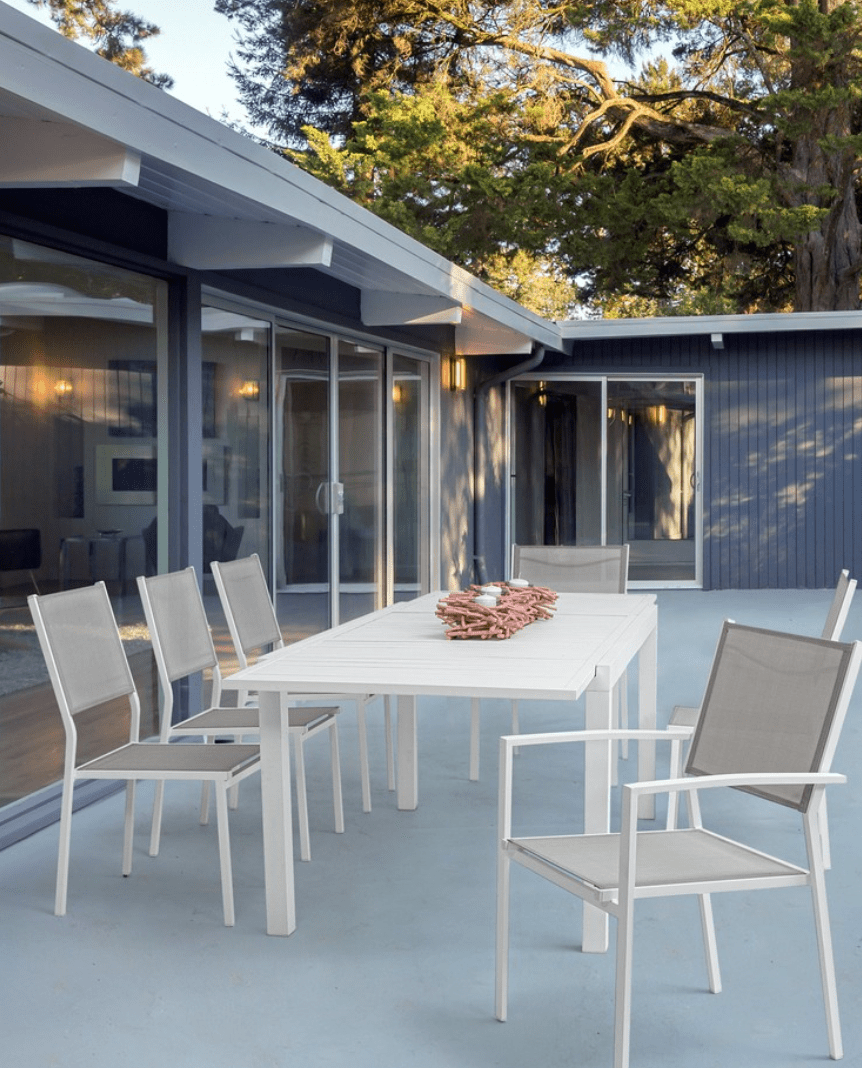 Table de jardin extensible MILANO blanche 160/240 cm - I.D DECO MARSEILLE