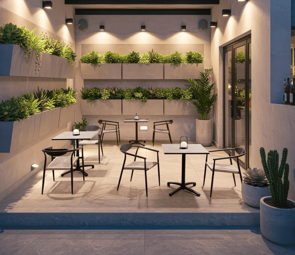 Table de terrasse carrée ROMA 70 cm HPL – anthracite - I.D DECO MARSEILLE