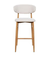 Tabouret Gigi - Beige - Pied naturel (lot de 2) - I.D DECO MARSEILLE