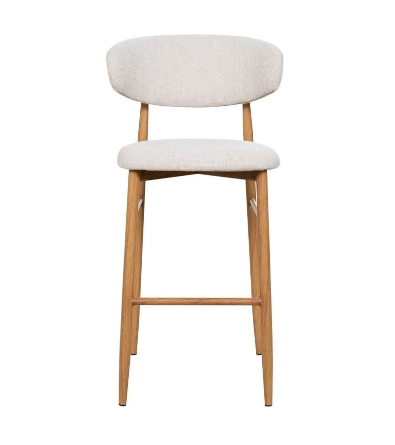 Tabouret Gigi - Beige - Pied naturel (lot de 2) - I.D DECO MARSEILLE