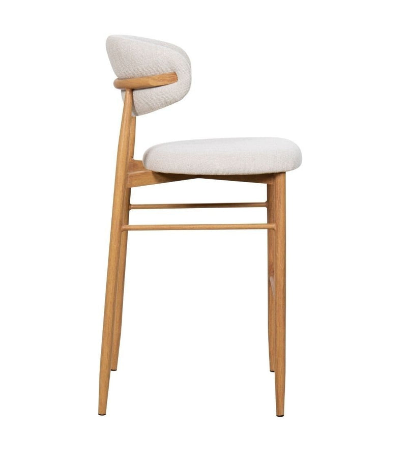 Tabouret Gigi - Beige - Pied naturel (lot de 2) - I.D DECO MARSEILLE