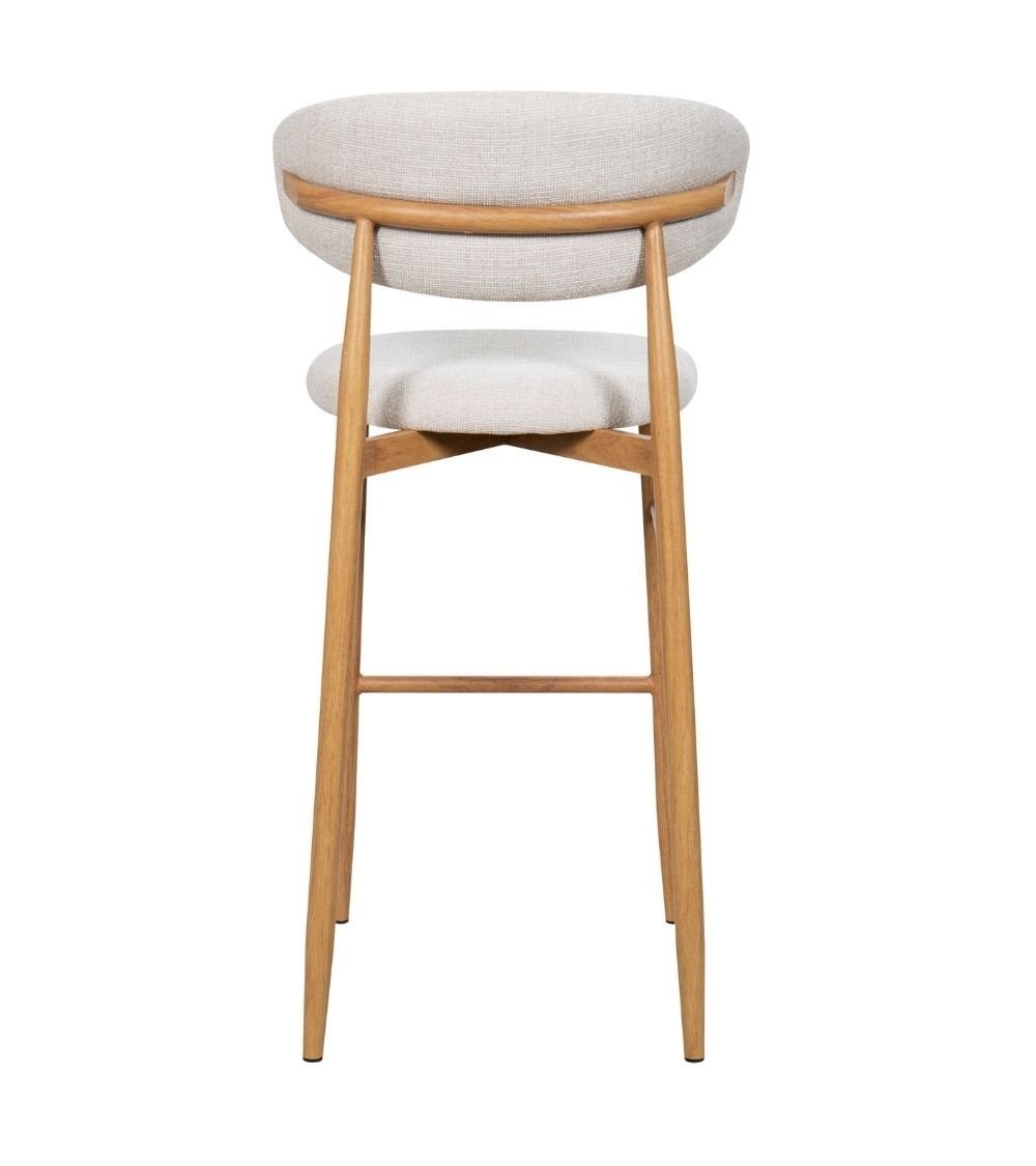 Tabouret Gigi - Beige - Pied naturel (lot de 2) - I.D DECO MARSEILLE