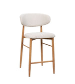 Tabouret Gigi - Beige - Pied naturel (lot de 2) - I.D DECO MARSEILLE
