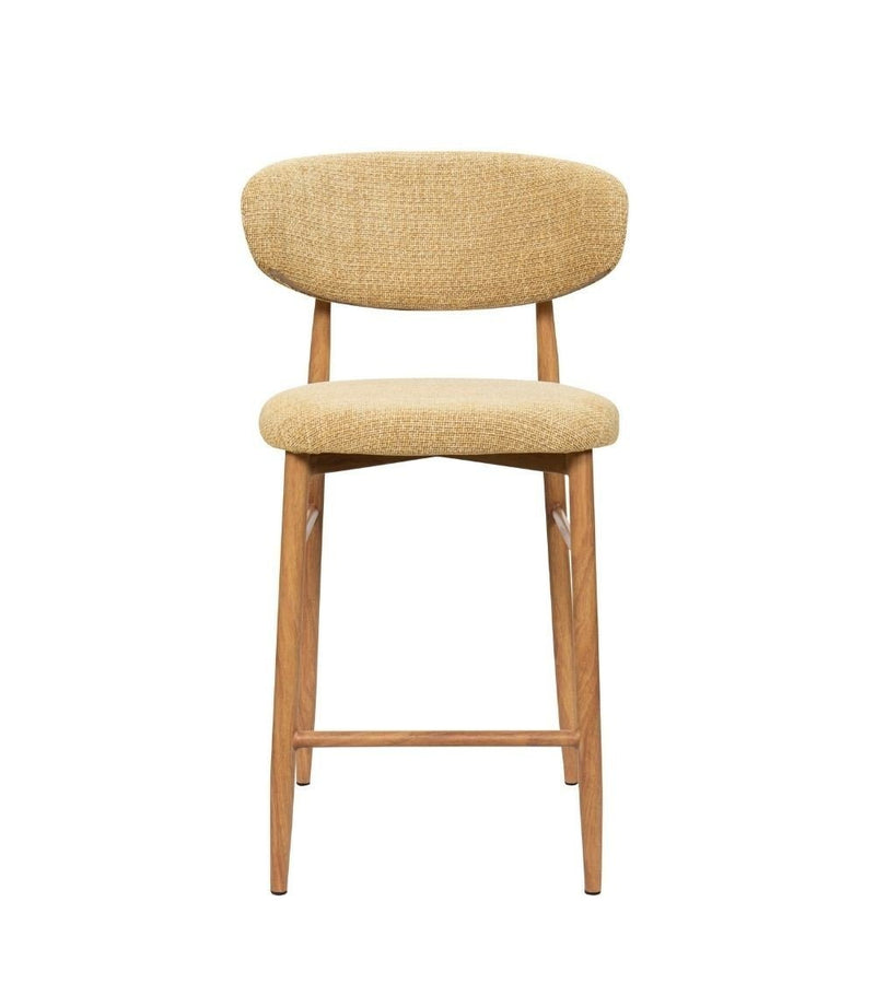 Tabouret Gigi - Moutarde - Pied naturel (lot de 2) - I.D DECO MARSEILLE