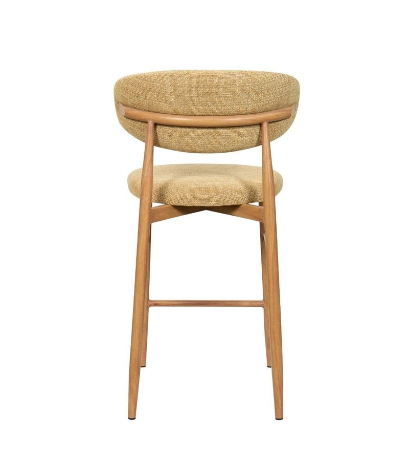 Tabouret Gigi - Moutarde - Pied naturel (lot de 2) - I.D DECO MARSEILLE