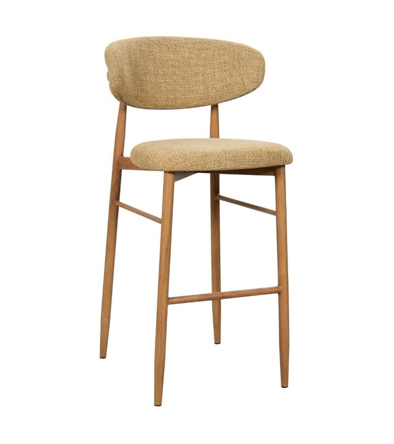 Tabouret Gigi - Moutarde - Pied naturel (lot de 2) - I.D DECO MARSEILLE