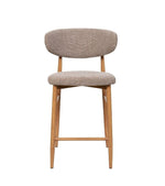 Tabouret Gigi - Taupe - Pied naturel (lot de 2) - I.D DECO MARSEILLE