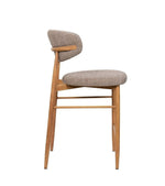 Tabouret Gigi - Taupe - Pied naturel (lot de 2) - I.D DECO MARSEILLE
