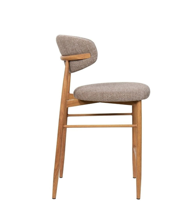 Tabouret Gigi - Taupe - Pied naturel (lot de 2) - I.D DECO MARSEILLE