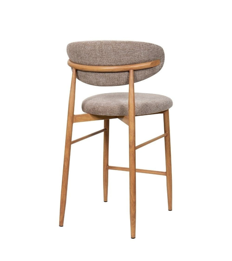 Tabouret Gigi - Taupe - Pied naturel (lot de 2) - I.D DECO MARSEILLE