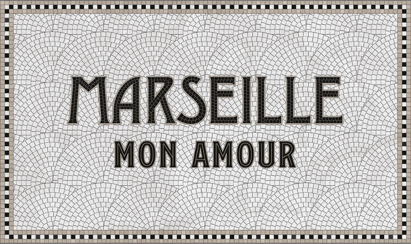 Tapis de sol, paillason en vinyle, Marseille Mon Amour, disponible chez I.D DECO Marseille et en livraison partout en France