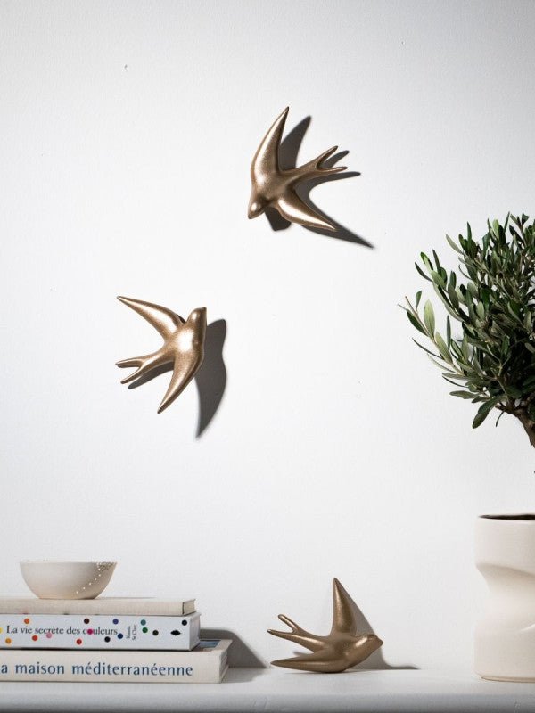 Hirondelle Volage en céramique - Or Blanc - Monochromic - I.D DECO MARSEILLE