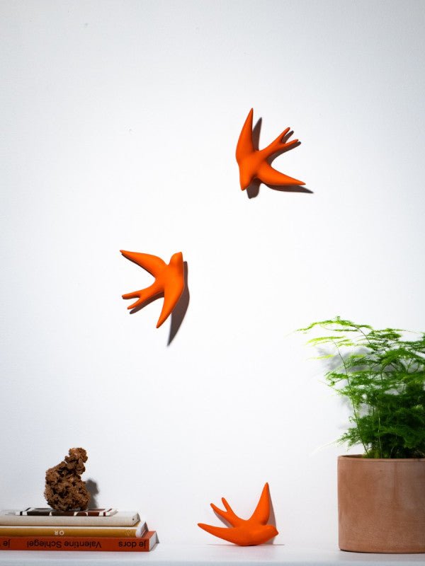 Hirondelle Volage en céramique - Orange Oursin - Monochromic - I.D DECO MARSEILLE