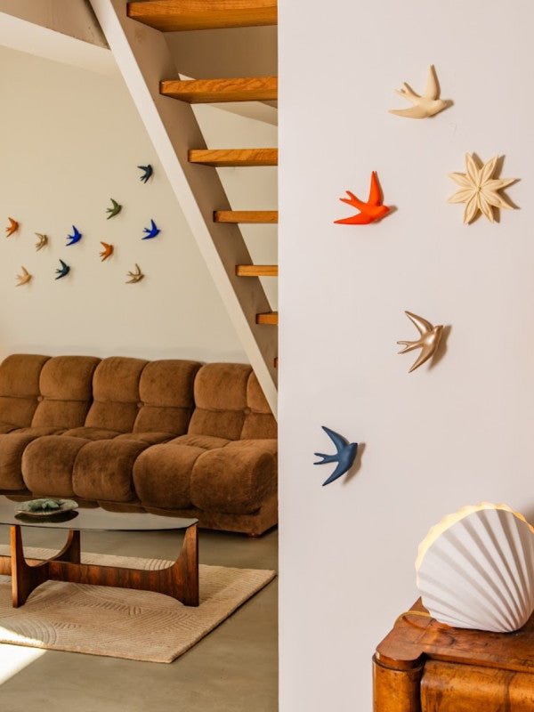 Hirondelle Volage en céramique - Bleu Cyclone - Monochromic - I.D DECO MARSEILLE