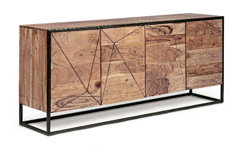 Buffet 4 Portes Gony, meuble de rangement en bois et métal, disponible chez I.D DECO MARSEILLE
