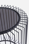 Bout de canapé Kiren filaire métal noir et plateau verre - I.D DECO Marseille