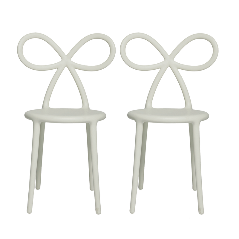 Qeeboo Ribbon Chair White, lot de 2, disponible chez I.D DECO Marseille