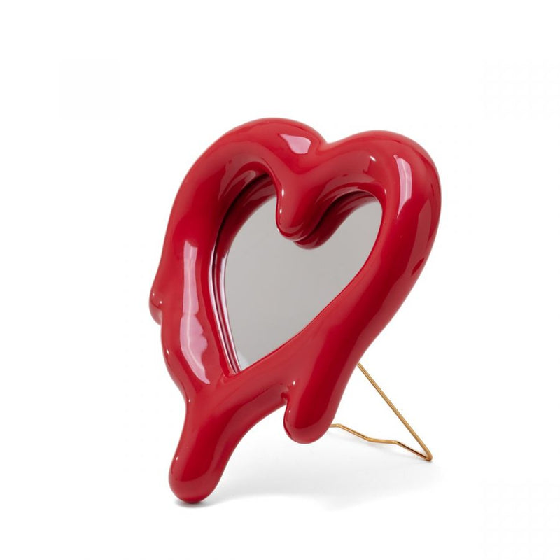 Cadre photo miroir Melted Heart Red / Gold de Seletti disponible chez I.D DECO Marseille