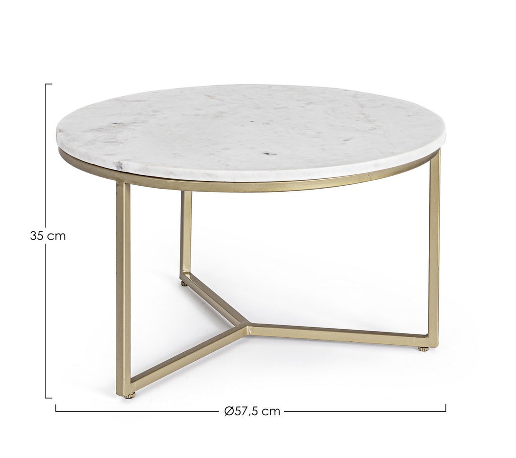 Table basse design avec plateau en marbre et piètement en acier peint, disponible chez I.D DECO Marseille