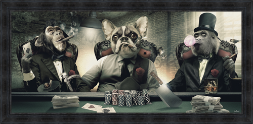 Tableau XL Poker de Sylvain Binet, disponible chez I.D DECO Marseille