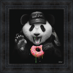 Sylvain Binet tableau panda Donut 53x53 cm disponible en livraison ou en retrait dans les boutiques I.D DECO Marseille